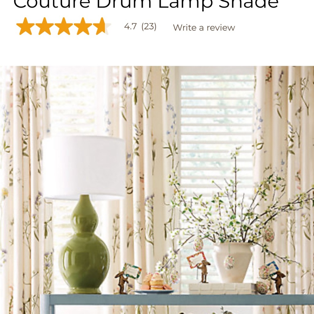 Ballard Design drum lamp shade, black
